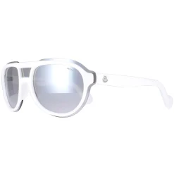 Moncler Round|Moncler^Sunglasses ML0055 24C White Smoke Mirror