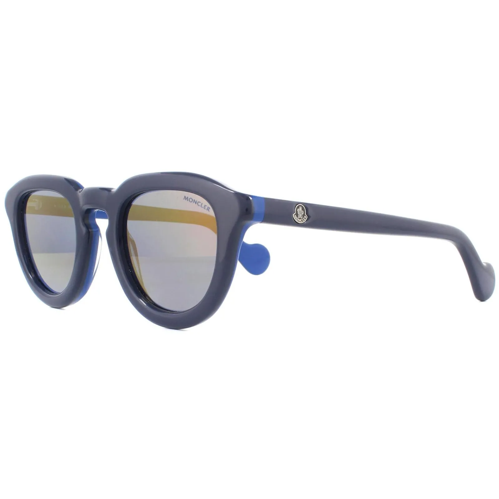 Moncler Polarised|Moncler^Sunglasses ML0079 92D Black Blue Polarized Gold Flash