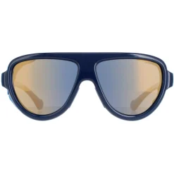 Moncler Moncler^Sunglasses ML0089 90D Blue Leather Gold Mirror