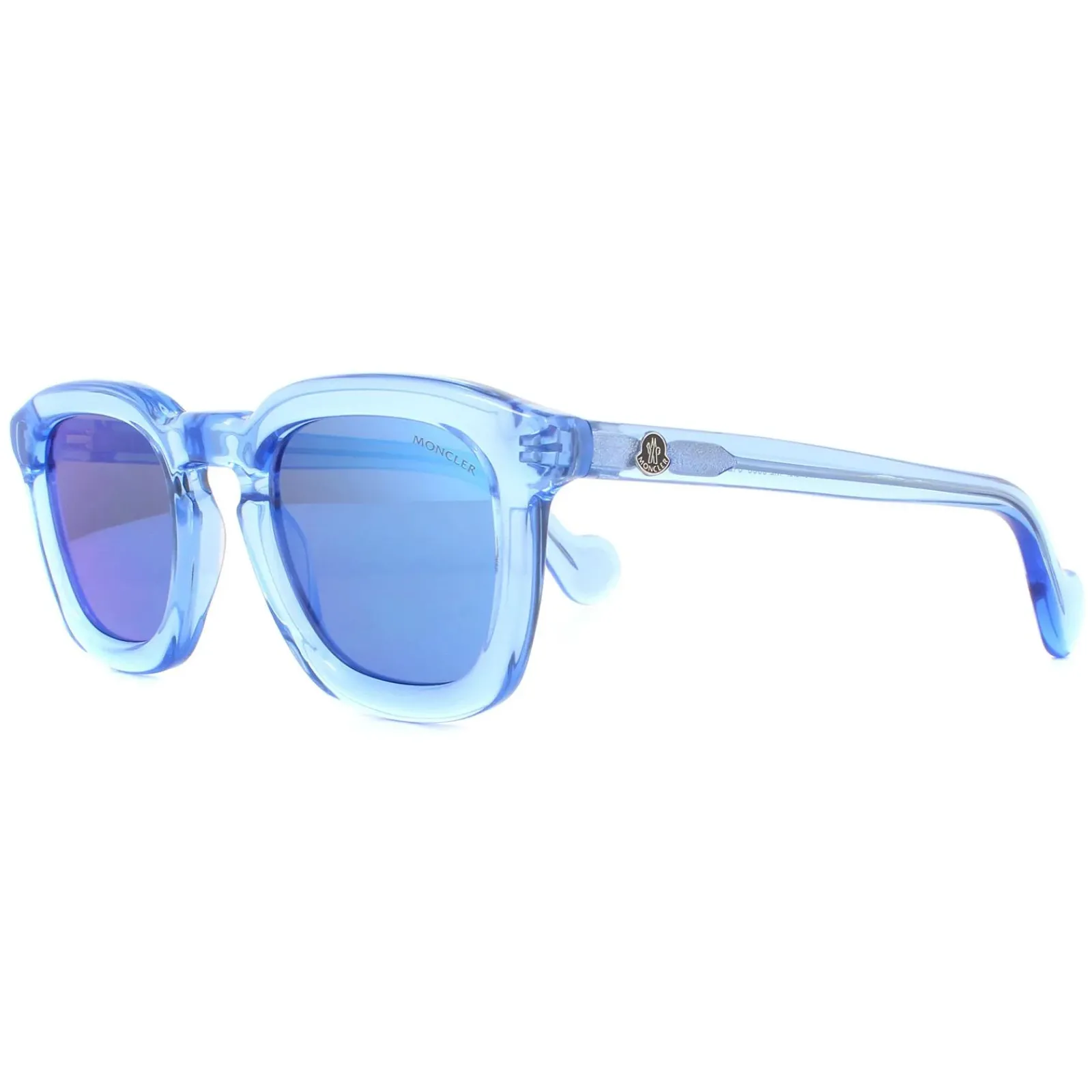 Moncler Moncler^Sunglasses ML0006 84L Shiny Azure Transparent Blue Mirror