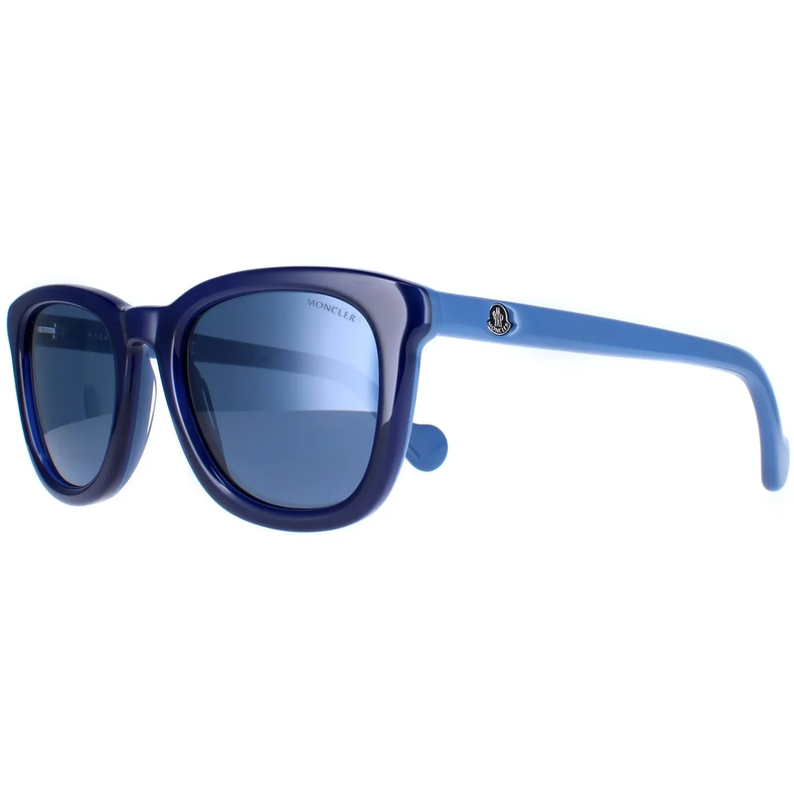 Moncler Round|Moncler^Sunglasses ML0118 92X Shiny Royal Blue Blue Mirror