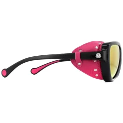 Moncler Aviator|Aviator^Sunglasses ML0089 01Z Shiny Black with Pink Leather Blue with