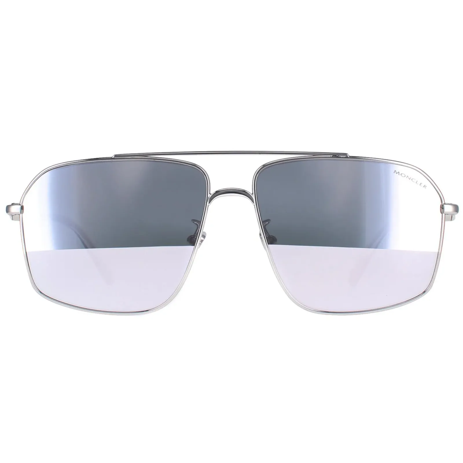 Moncler Moncler^Sunglasses ML0216-D 16D Shiny Palladium Smoke Silver Mirror Po