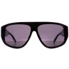 Moncler Shield|Moncler^Sunglasses ML0260-F 01A Shiny Black Smoke Grey
