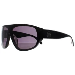 Moncler Shield|Moncler^Sunglasses ML0260-F 01A Shiny Black Smoke Grey