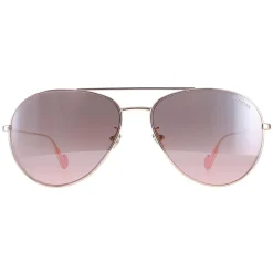 Moncler Aviator|Moncler^Sunglasses ML0110-K 28U Shiny Rose Gold Brown Pink Gradient