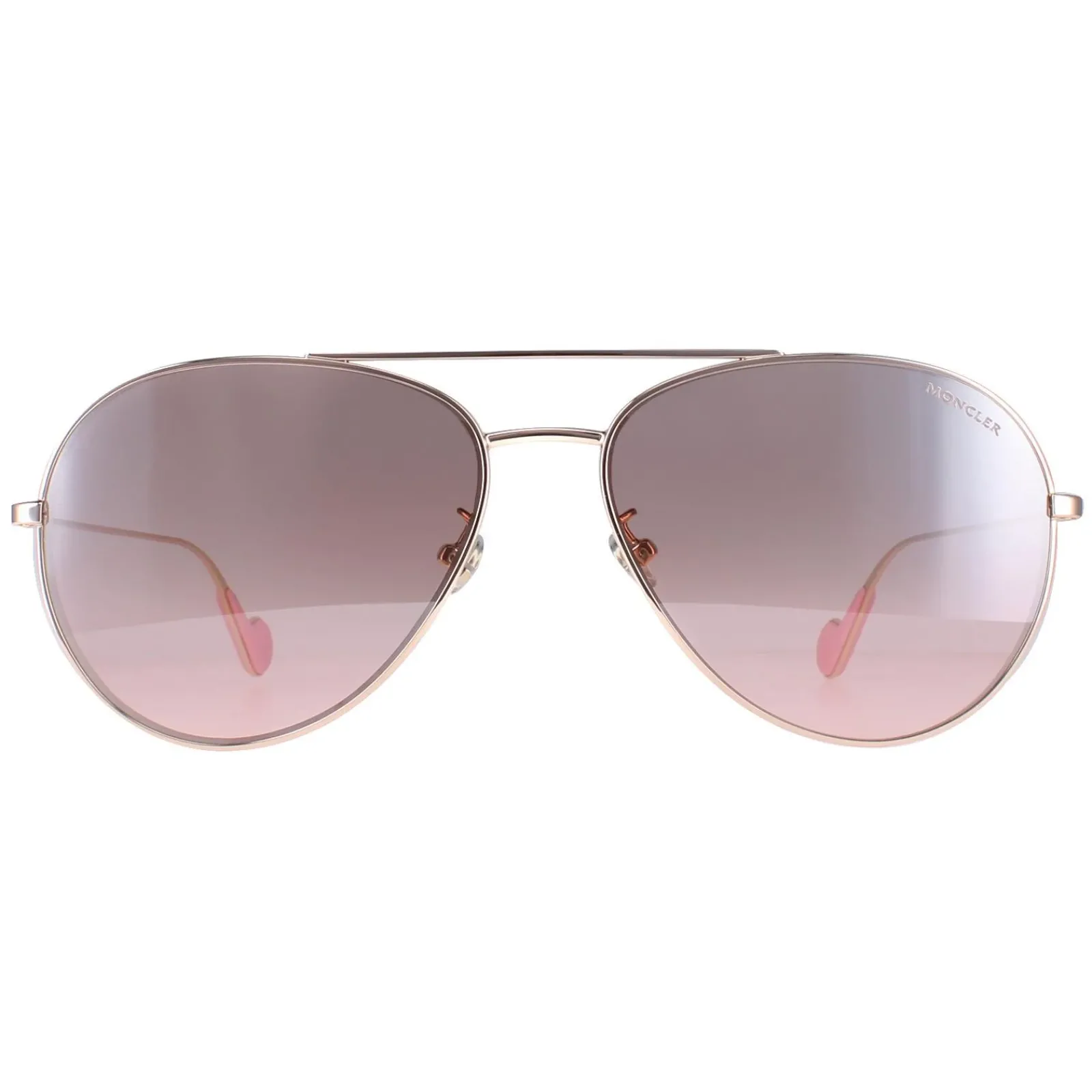 Moncler Aviator|Moncler^Sunglasses ML0110-K 28U Shiny Rose Gold Brown Pink Gradient