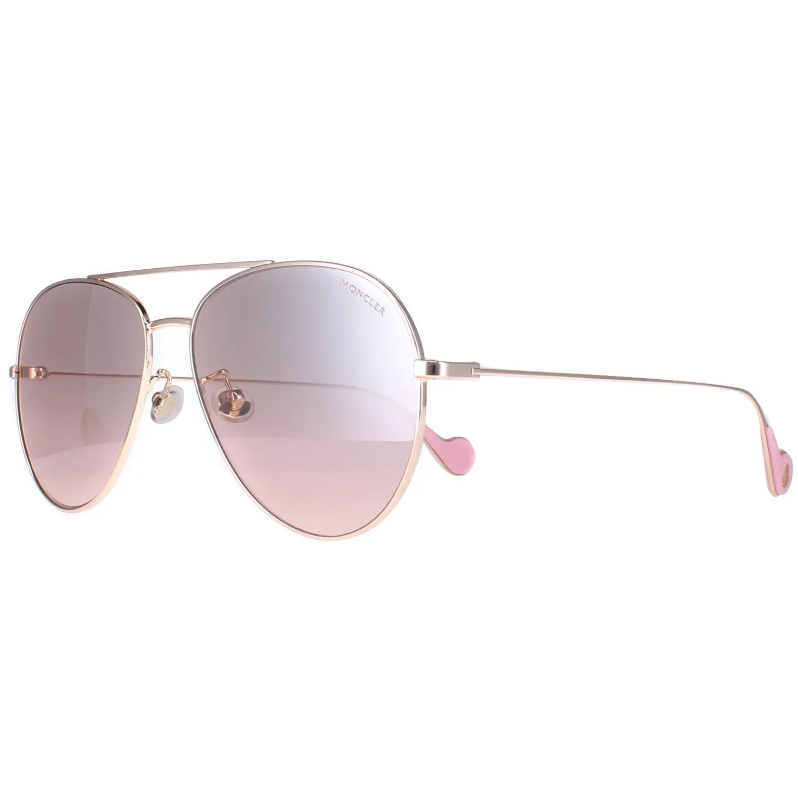 Moncler Aviator|Moncler^Sunglasses ML0110-K 28U Shiny Rose Gold Brown Pink Gradient