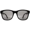 Moncler Square|Moncler^Sunglasses ML0250-P 01A Shiny Black Smoke Grey