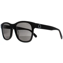 Moncler Square|Moncler^Sunglasses ML0250-P 01A Shiny Black Smoke Grey