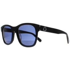 Moncler Square|Moncler^Sunglasses ML0250-P 01V Shiny Black Blue