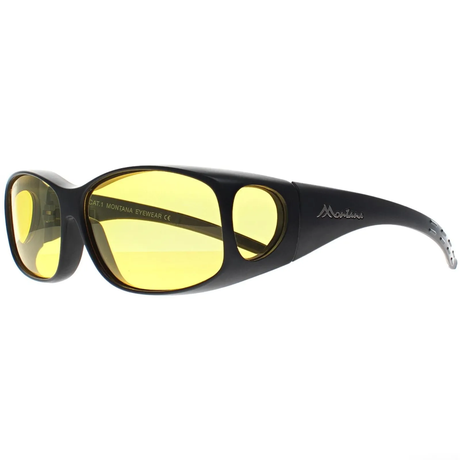Montana Polarised|Rectangle^Fit Over Glasses Night Driving Sunglasses MFO1 F Matte Black Y