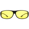 Montana Polarised|Rectangle^Fit Over Glasses Night Driving Sunglasses FO2 I Matte Black Ye