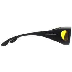 Montana Polarised|Rectangle^Fit Over Glasses Night Driving Sunglasses FO2 I Matte Black Ye