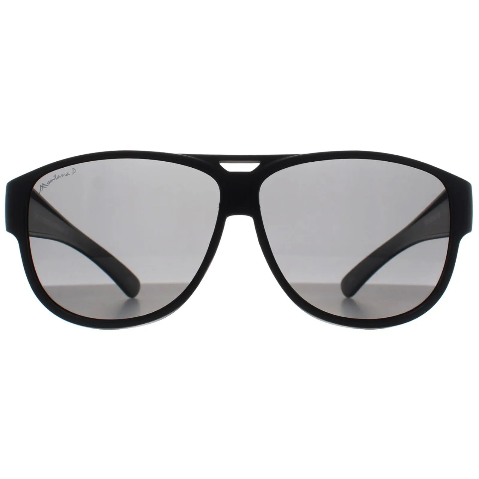 Montana Polarised|Aviator^Fit Over Glasses Sunglasses FO6 Matte Black Smoke Polarized