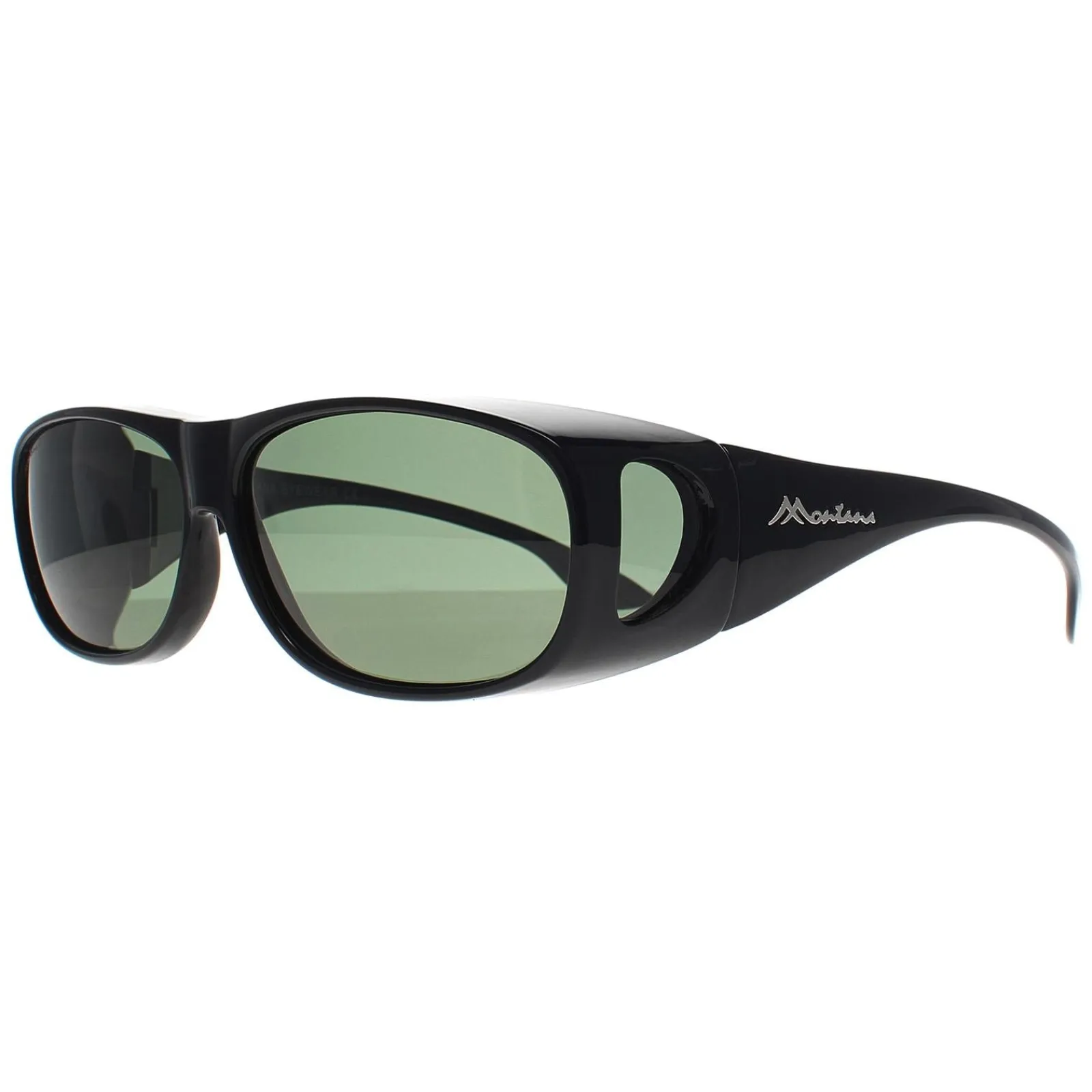 Montana Polarised|Rectangle^Fit Over Glasses Sunglasses FO2 D Shiny Black G15 Polarized