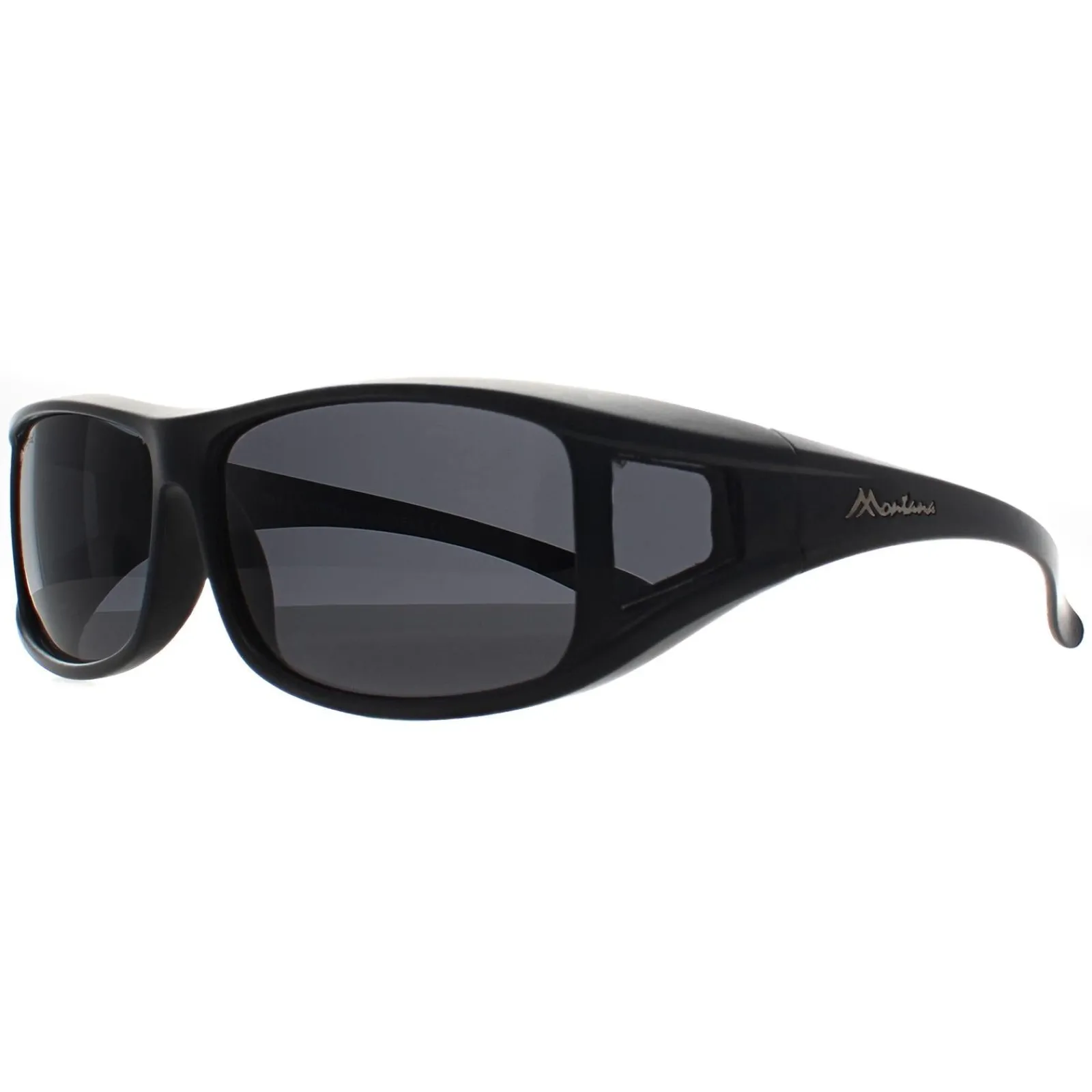 Montana Polarised|Rectangle^Fit Over Glasses Sunglasses FO5 Matte Black Smoke Polarized