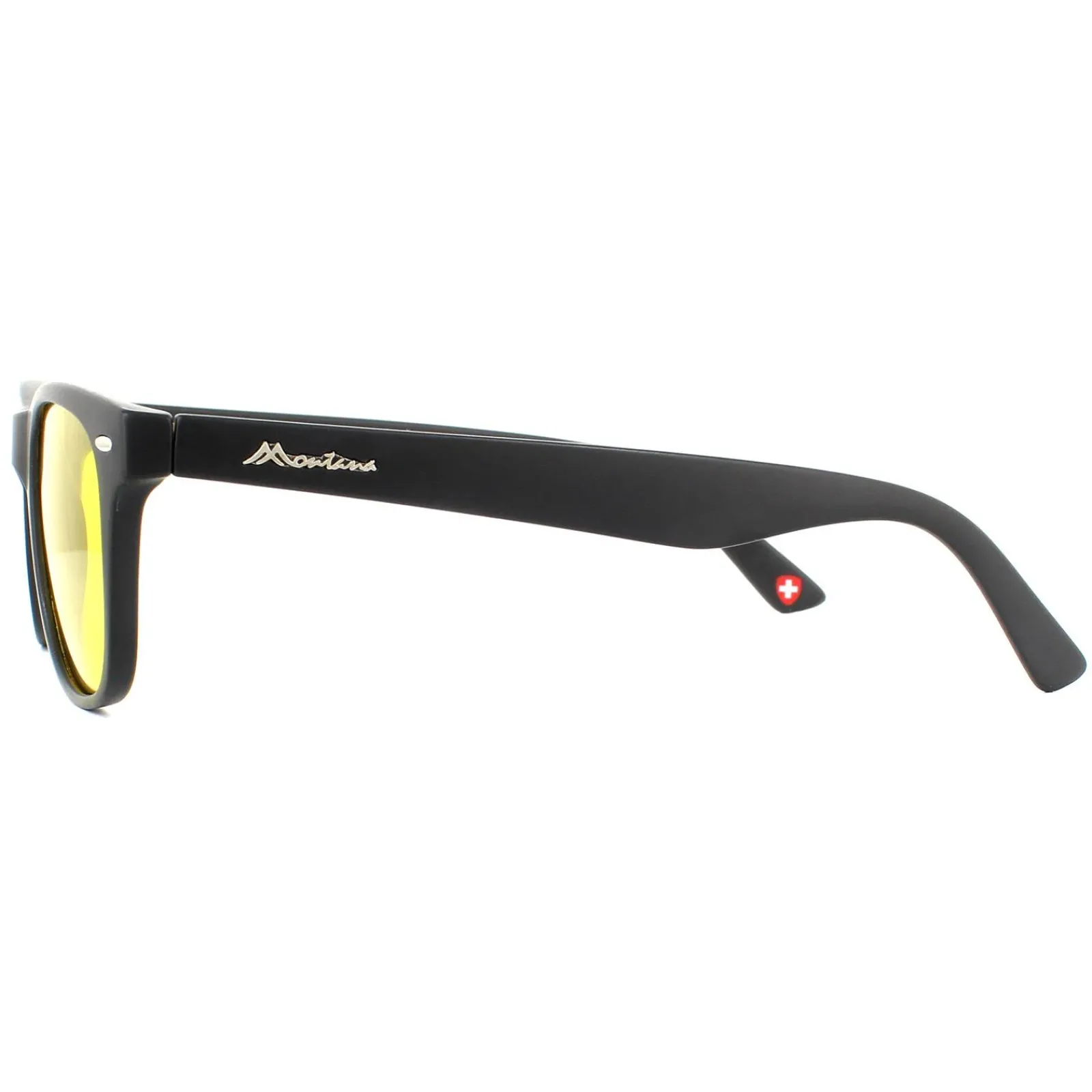 Montana Polarised|Rectangle^Night Driving Sunglasses MP10 Y Matte Black Rubbertouch Yellow
