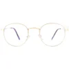 Montana Round|Round^Reading Glasses HBLF54-A Gold Blue Light Block 0.00