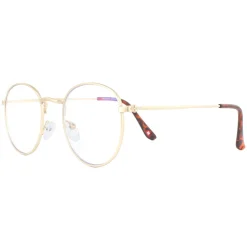 Montana Round|Round^Reading Glasses HBLF54-A Gold Blue Light Block 0.00