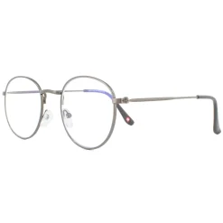 Montana Round|Round^Reading Glasses HBLF54 Gunmetal Grey Blue Light Block +2.00