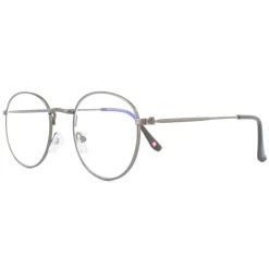 Montana Round|Round^Reading Glasses HBLF54 Gunmetal Grey Blue Light Block +1.50