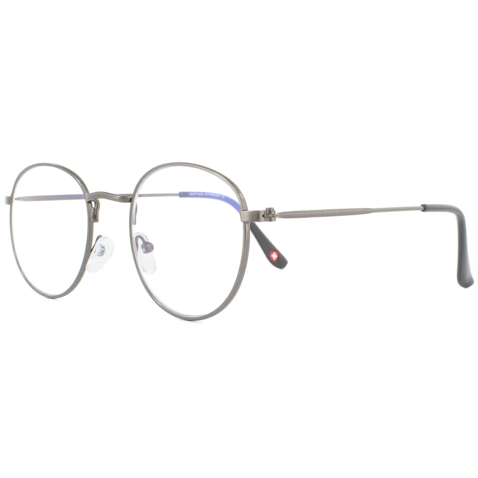 Montana Round|Round^Reading Glasses HBLF54 Gunmetal Grey Blue Light Block +1.50