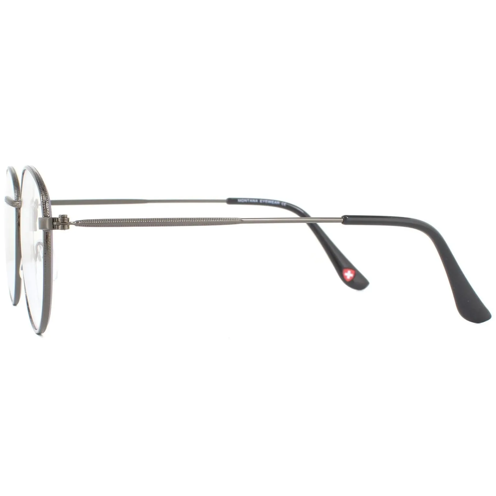 Montana Round|Round^Reading Glasses HBLF54 Gunmetal Grey Blue Light Block +3.00