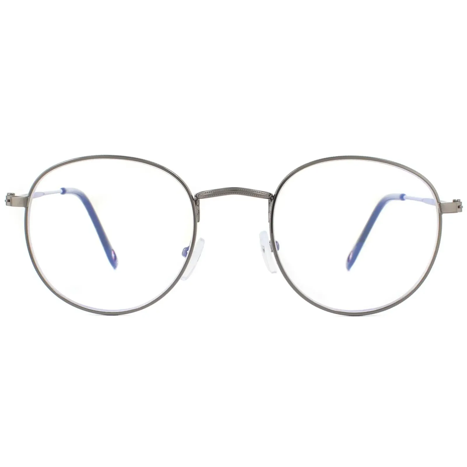 Montana Round|Round^Reading Glasses HBLF54 Gunmetal Grey Blue Light Block 0.00