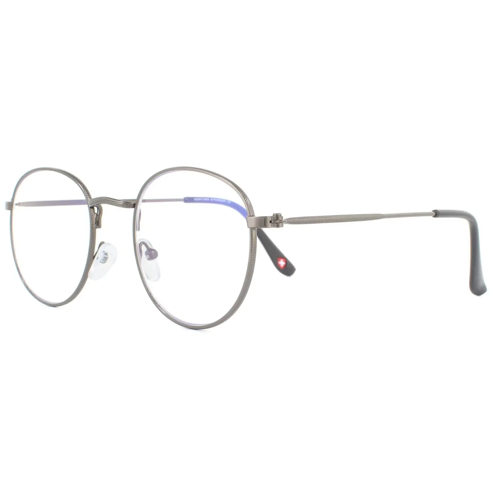 Montana Round|Round^Reading Glasses HBLF54 Gunmetal Grey Blue Light Block 0.00