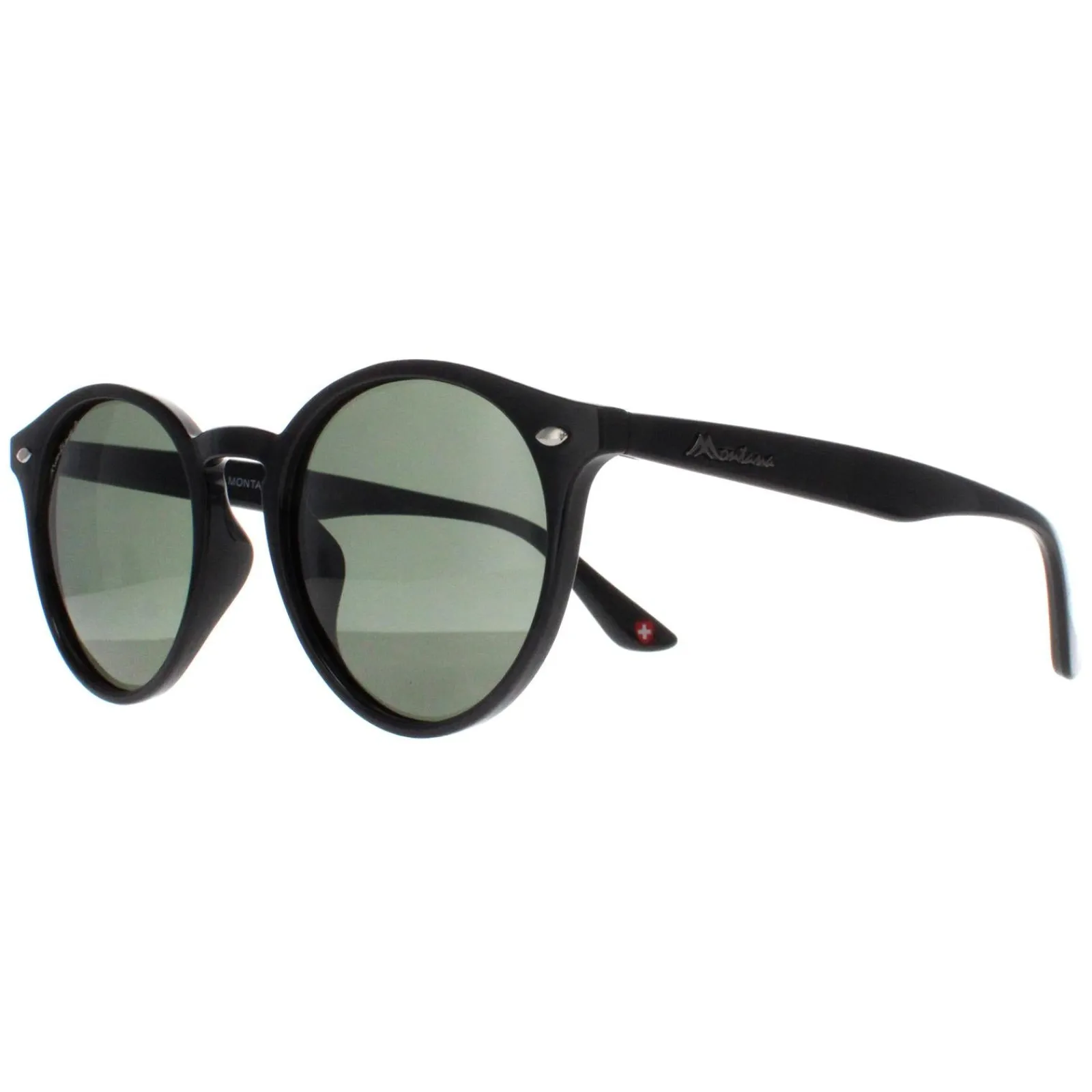 Montana Polarised|Round^Sunglasses MP20 A Black G15 Green Polarized