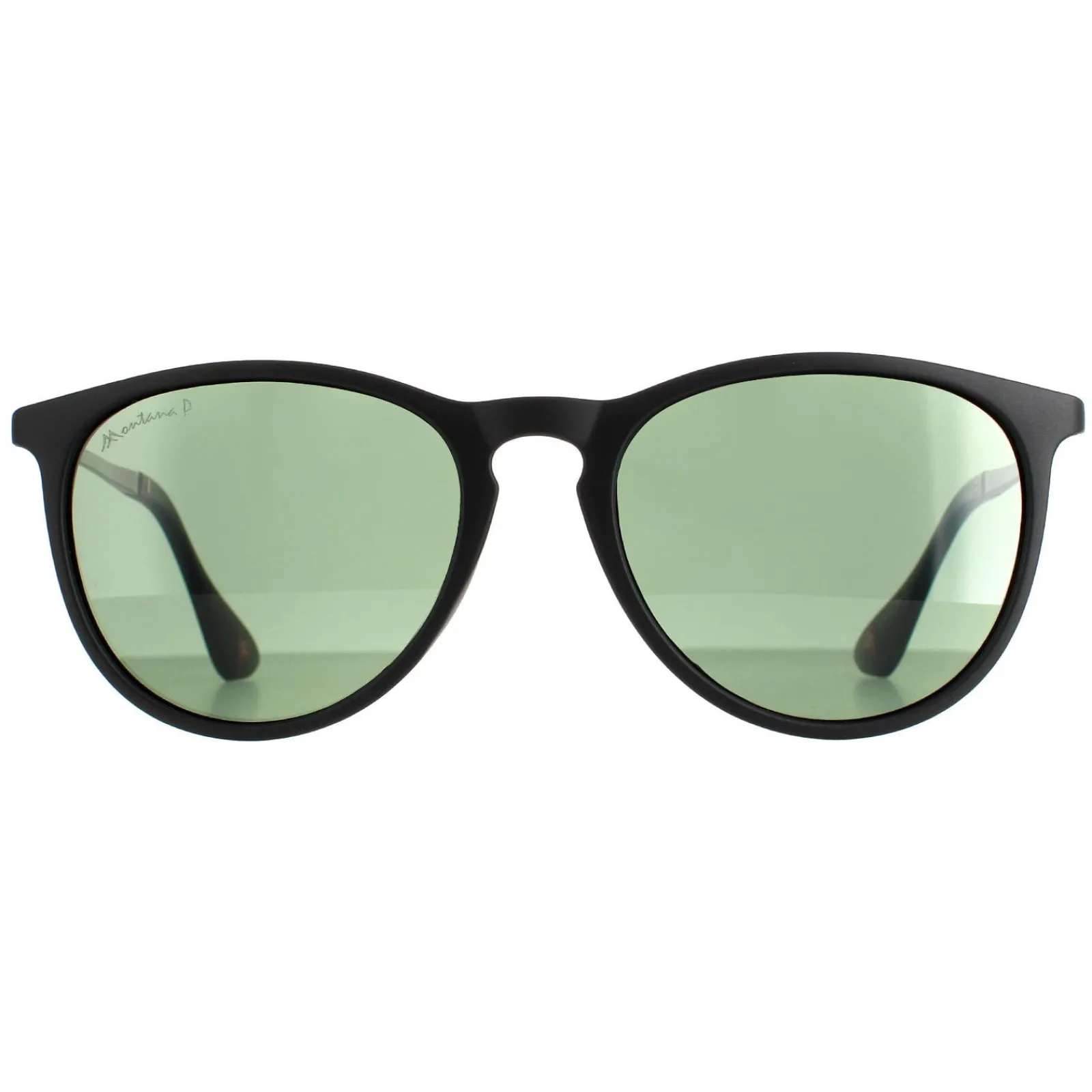 Montana Polarised|Oval^Sunglasses MP24 A Matte Black Green Polarized