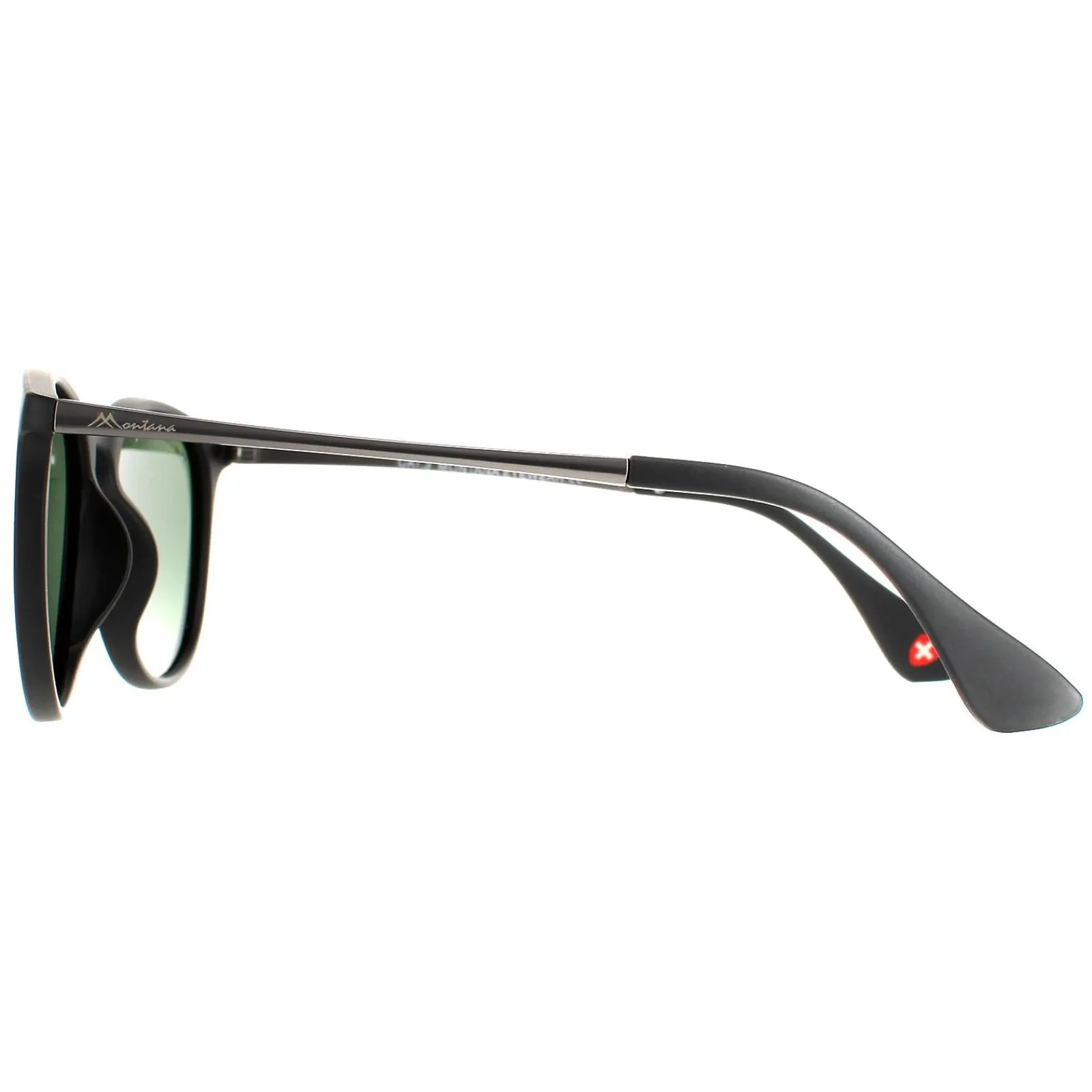 Montana Polarised|Oval^Sunglasses MP24 A Matte Black Green Polarized