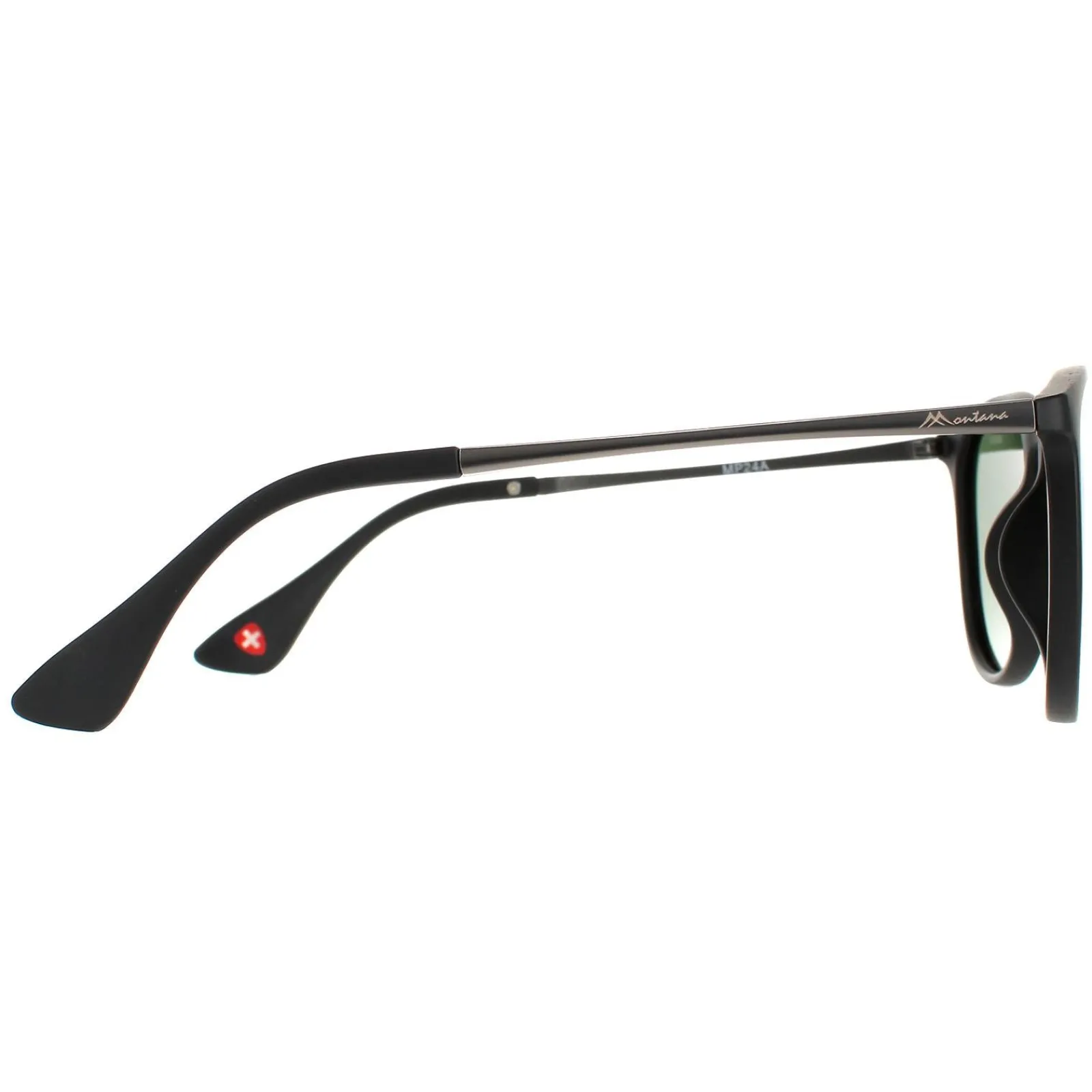 Montana Polarised|Oval^Sunglasses MP24 A Matte Black Green Polarized