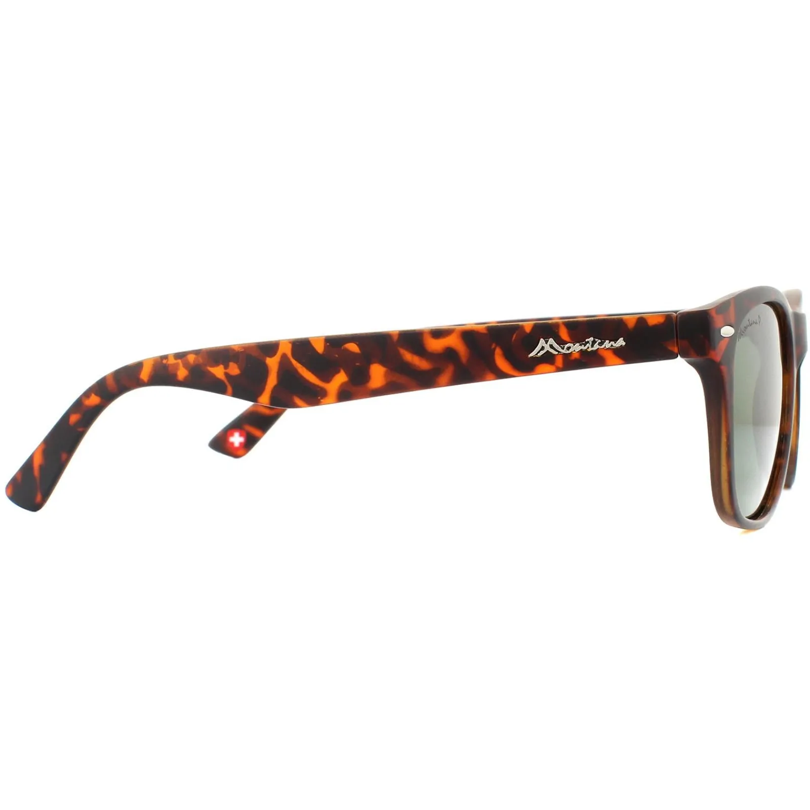 Montana Polarised|Rectangle^Sunglasses MP10 A Matte Turtle Brown Rubbertouch G15 Green Pol