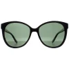 Montana Polarised|Cat-Eye^Sunglasses MP74 A Shiny Black G15 Green Polarized