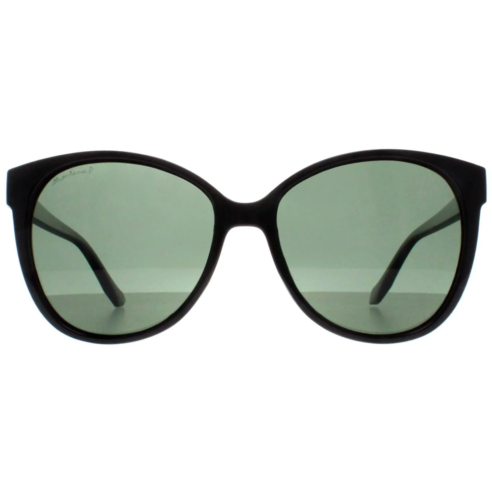 Montana Polarised|Cat-Eye^Sunglasses MP74 A Shiny Black G15 Green Polarized