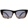 Montana Polarised|Cat-Eye^Sunglasses MP64 A Shiny Black Smoke Polarized