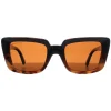 Montana Polarised|Rectangle^Sunglasses MP193 A Shiny Black Turtle Brown Polarized