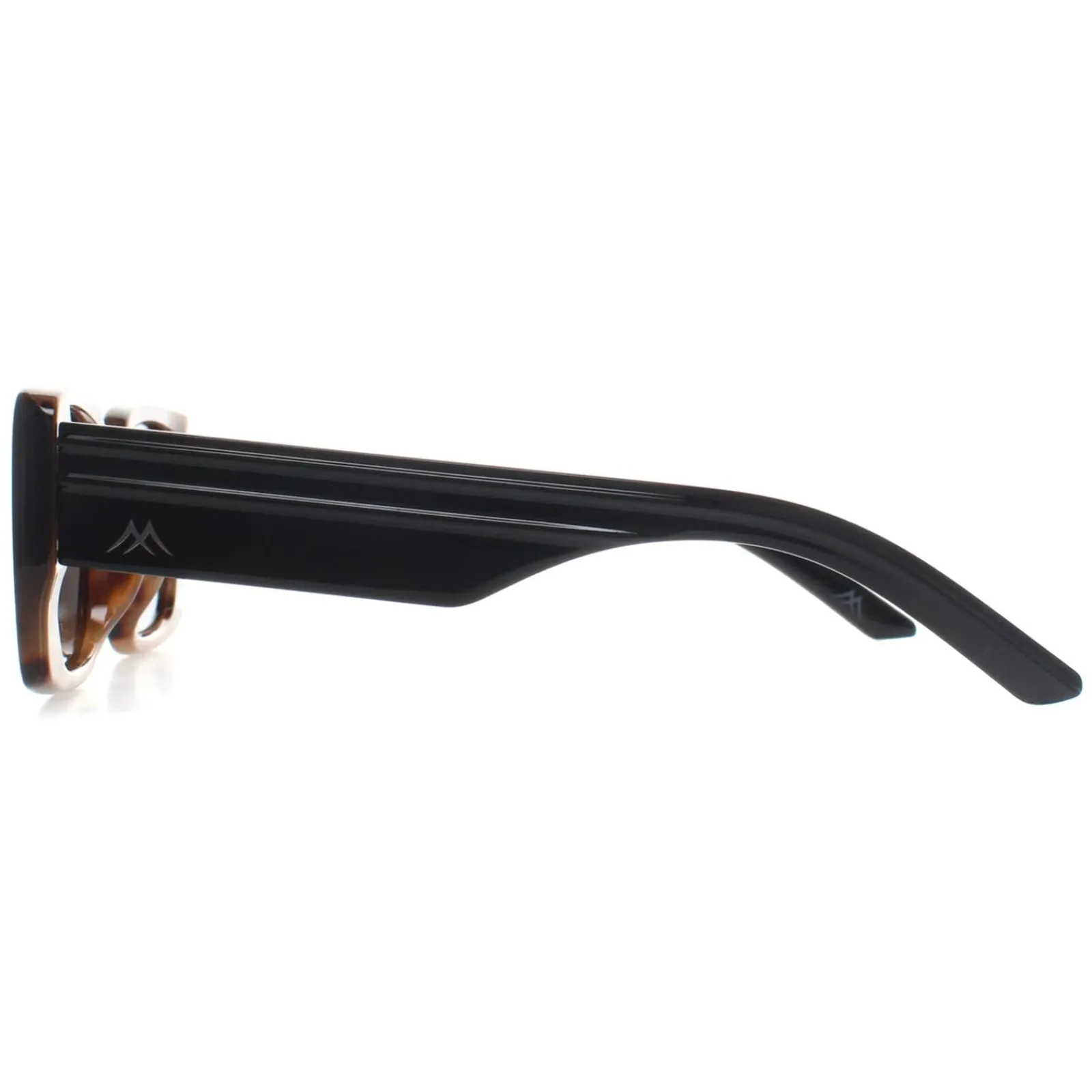 Montana Polarised|Rectangle^Sunglasses MP194 A Shiny Black Turtle Smoke Polarized