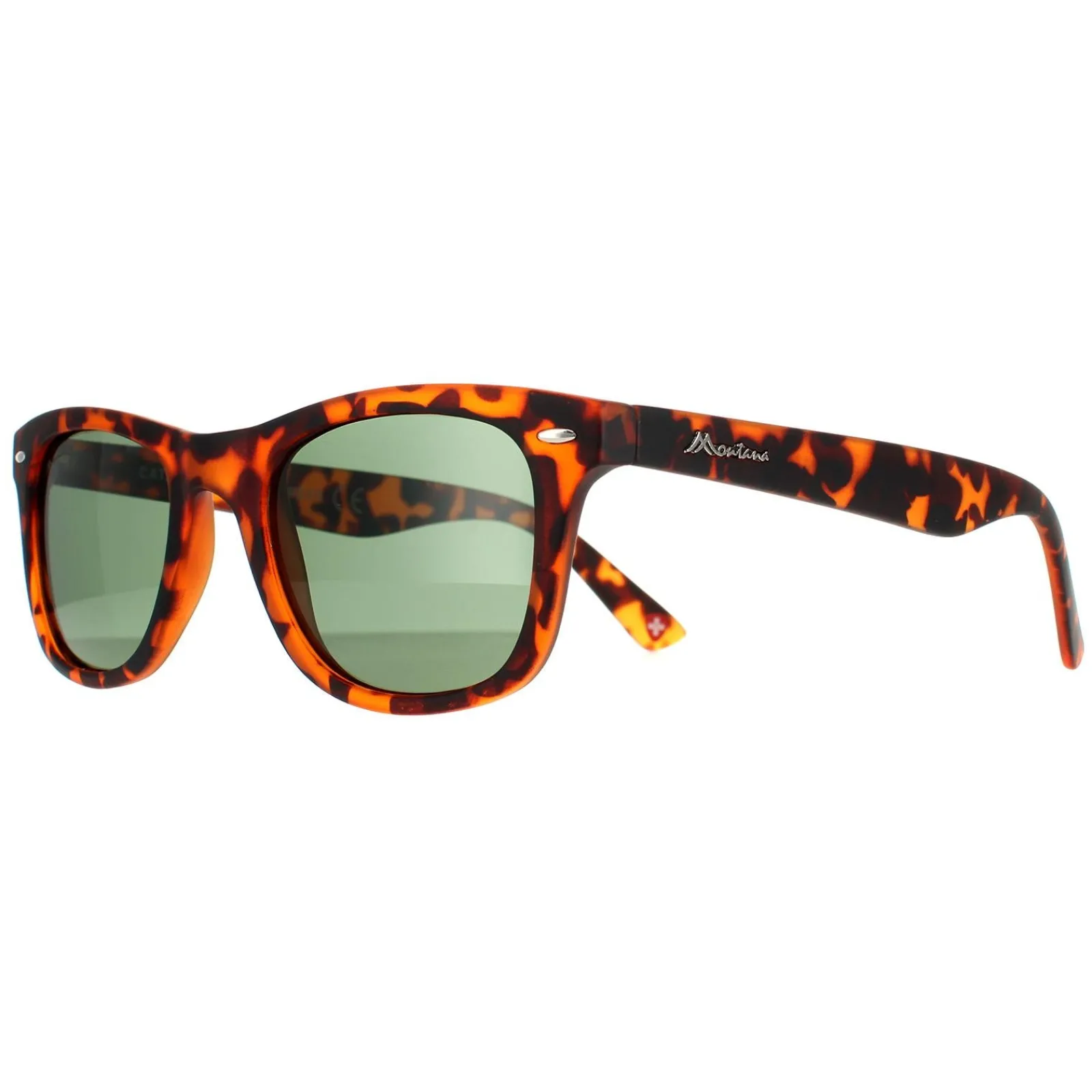 Montana Polarised^Sunglasses MP41 A Turtle Rubbertouch Green Polarized