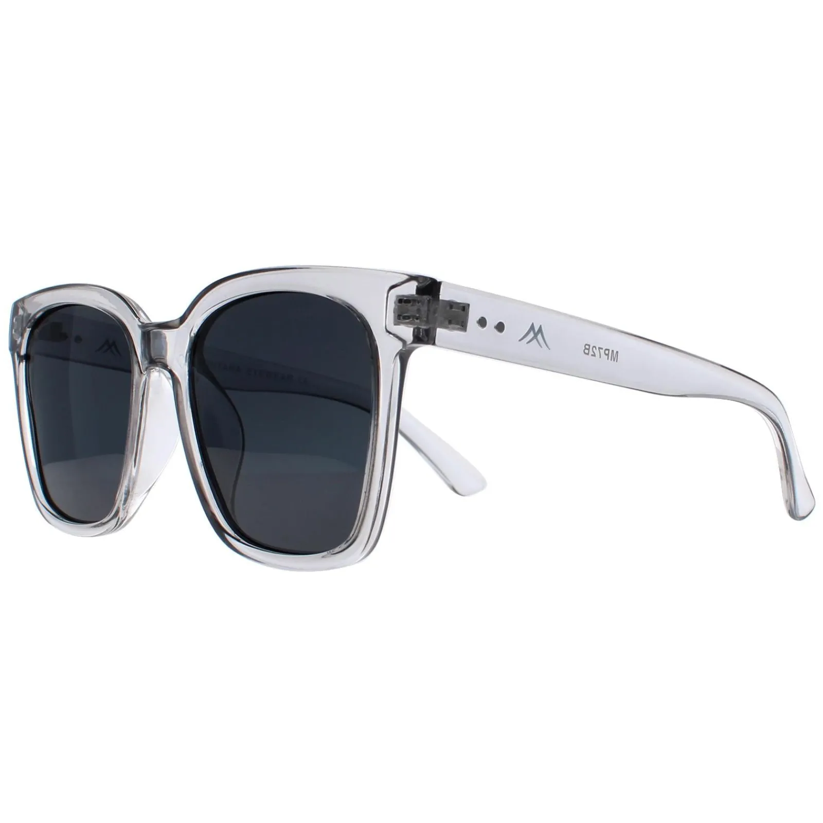 Montana Square|Square^Sunglasses MP72 B Shiny Clear Grey Grey Polarized