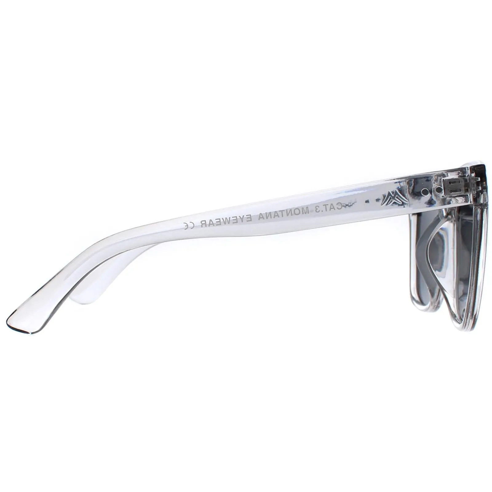 Montana Square|Square^Sunglasses MP72 B Shiny Clear Grey Grey Polarized