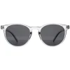 Montana Polarised|Round^Sunglasses MP75 B Shiny Clear Grey Smoke Polarized