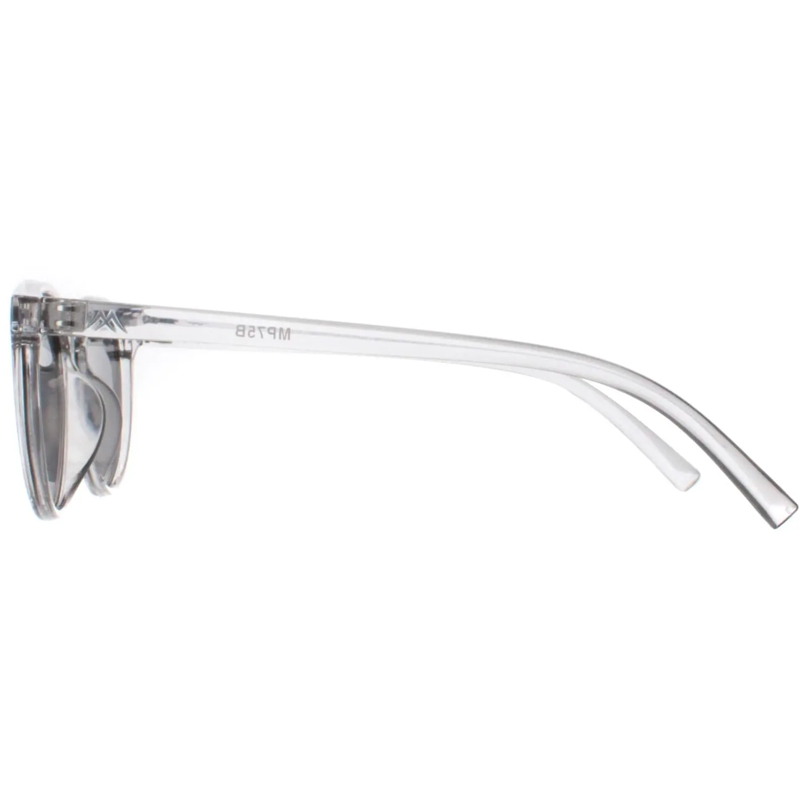 Montana Polarised|Round^Sunglasses MP75 B Shiny Clear Grey Smoke Polarized