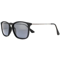 Montana Polarised|Rectangle^Sunglasses MP34 Black Rubbertouch Black Smoke Polarized