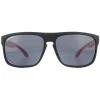 Montana Polarised|Rectangle^Sunglasses MP37 C Black with Pink Rubbertouch Black Polarized