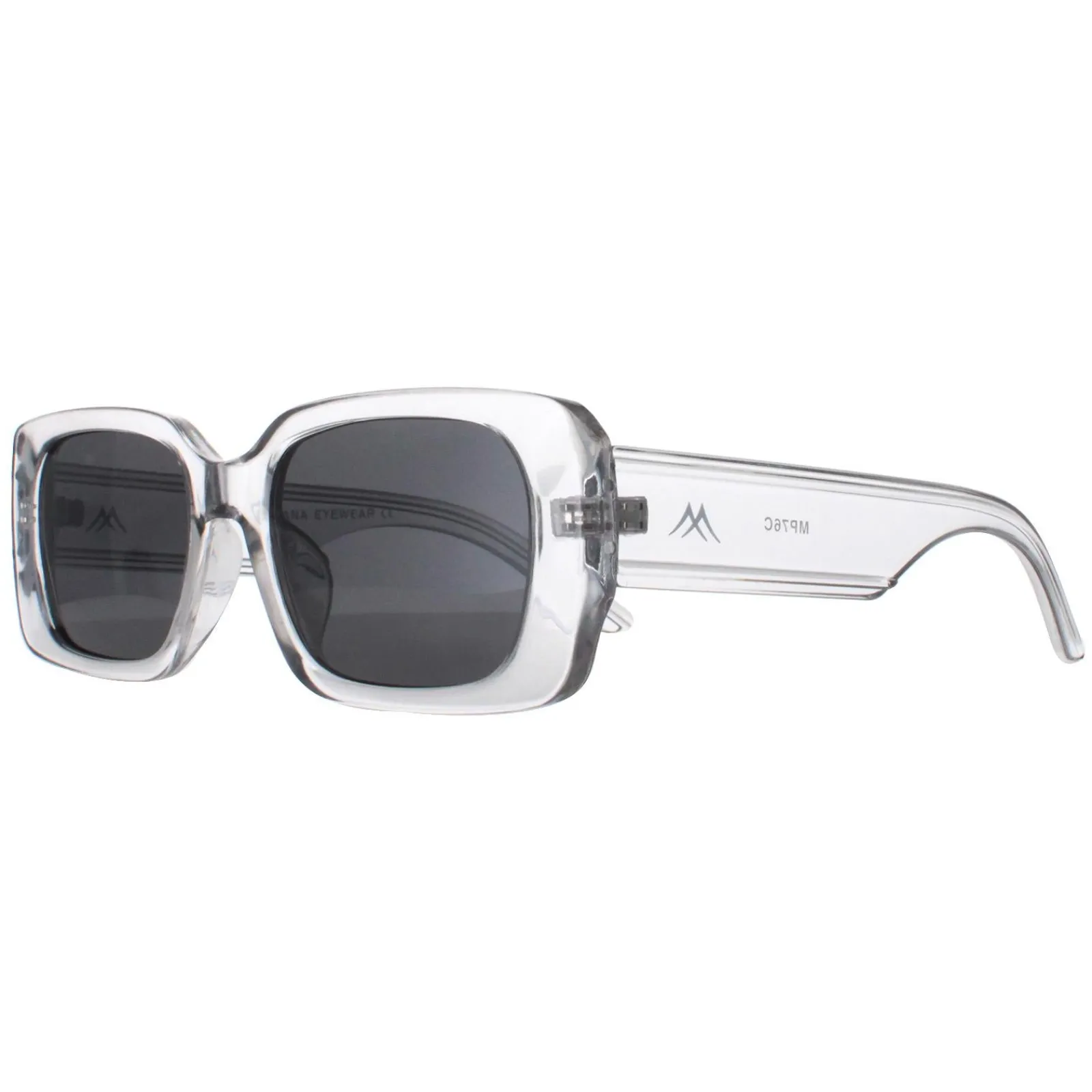 Montana Polarised|Rectangle^Sunglasses MP76 C Shiny Clear Grey Smoke Polarized