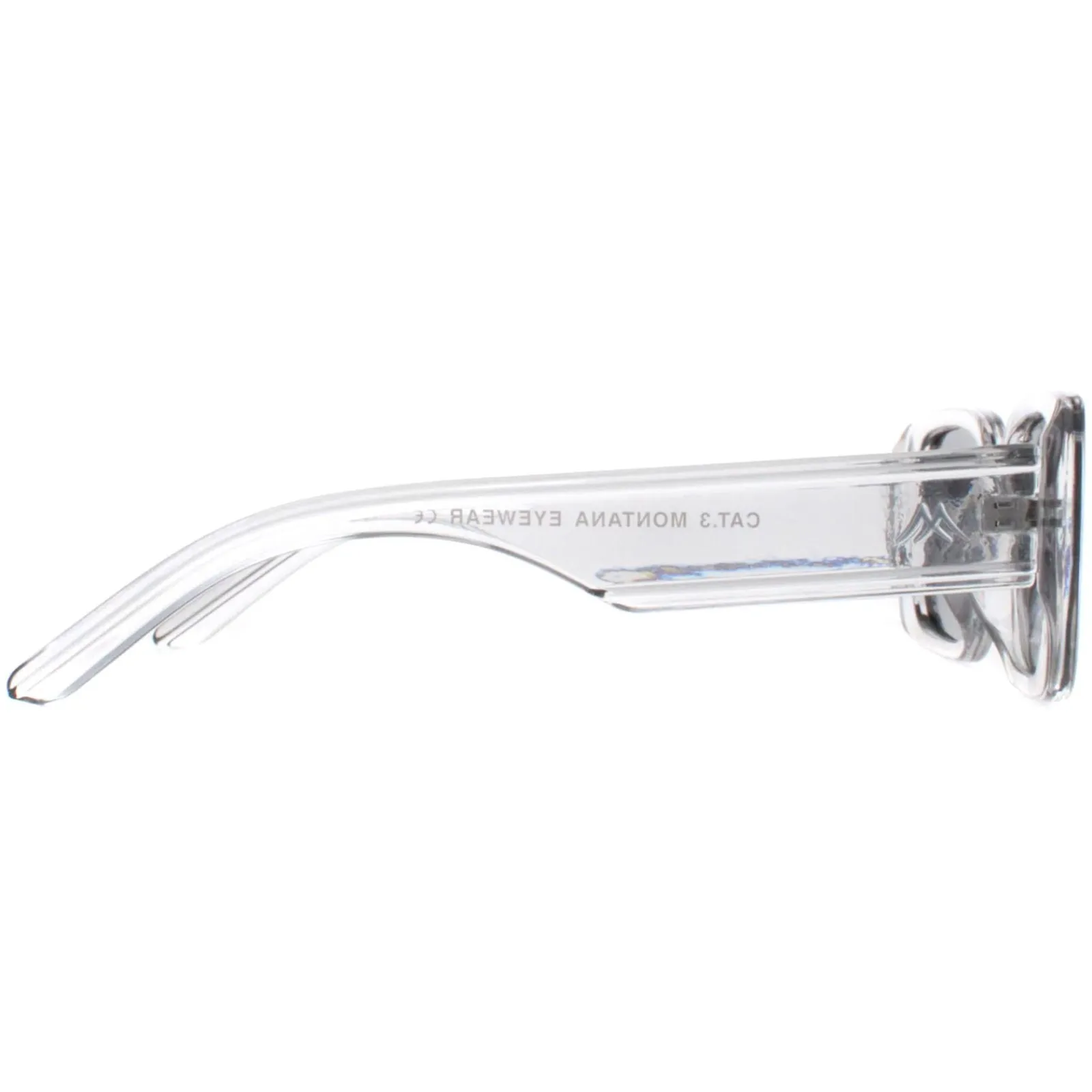 Montana Polarised|Rectangle^Sunglasses MP76 C Shiny Clear Grey Smoke Polarized