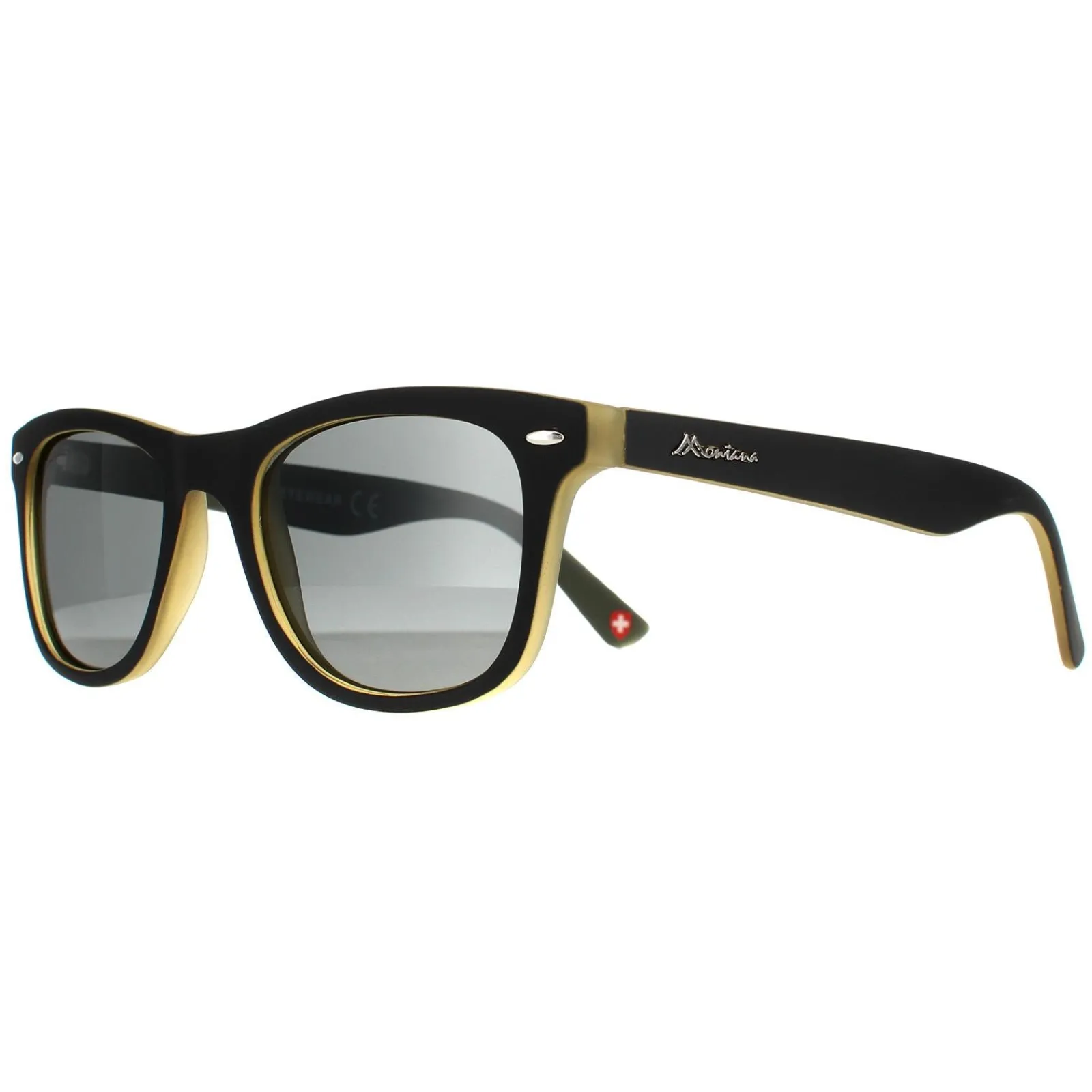 Montana Polarised^Sunglasses MP41 D Black Grey Rubbertouch Grey Polarized